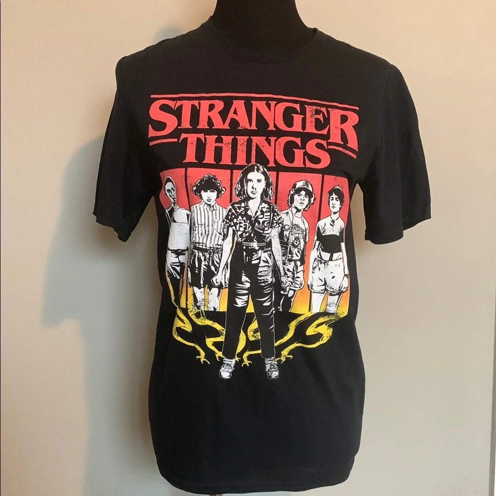 NWT Stranger Things Netflix Black Cotton Short Sleeve Tee Unisex Size Small - Picture 8 of 8